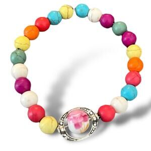 Handmade Marbled Multicolor Slip On Bracelet